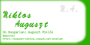 miklos auguszt business card
